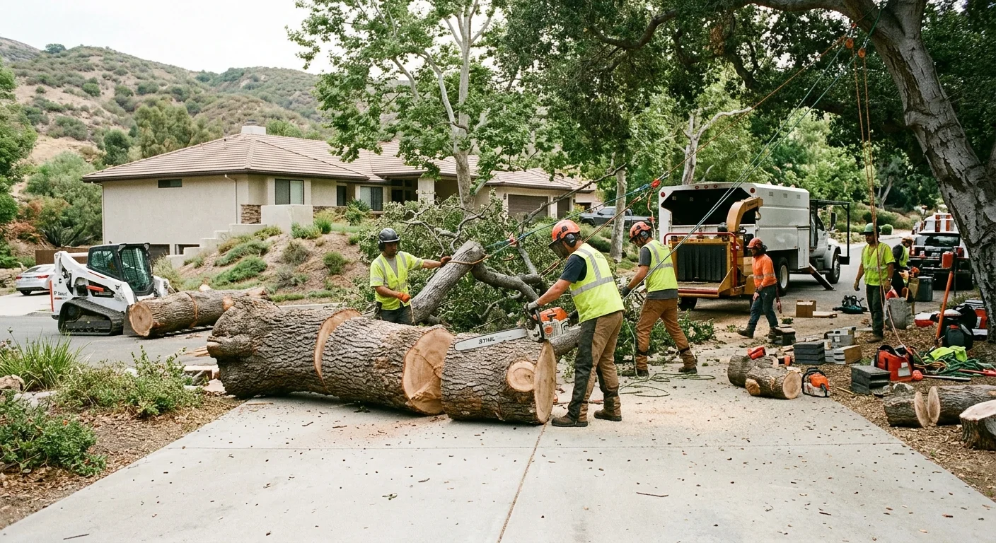 Fallen Oak Cleared From Driveway