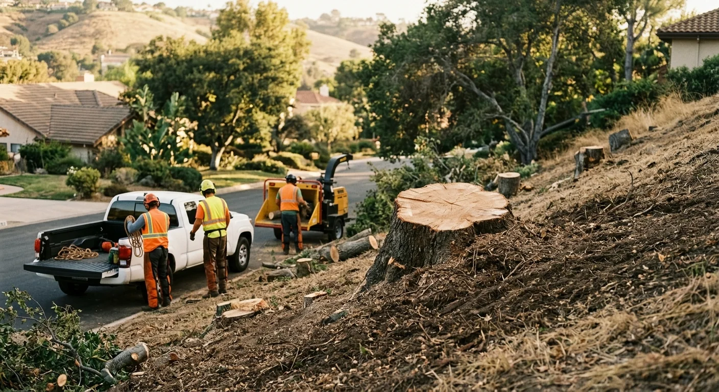 Hazard Leaner Removed From Hillside Lot
