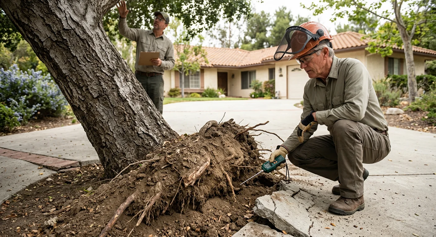 Root-Failure Tree Near Driveway