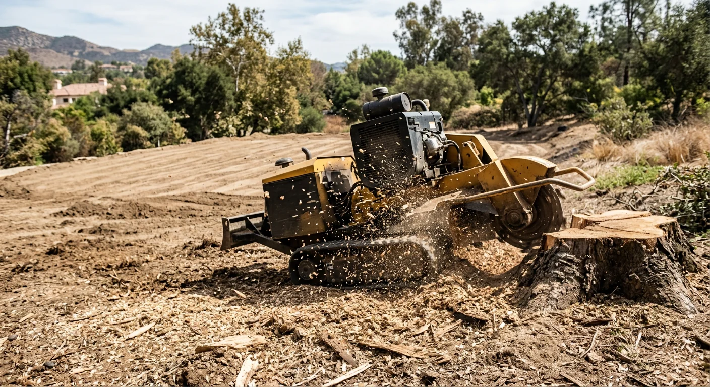 Stump Grinding and Grading Preparation