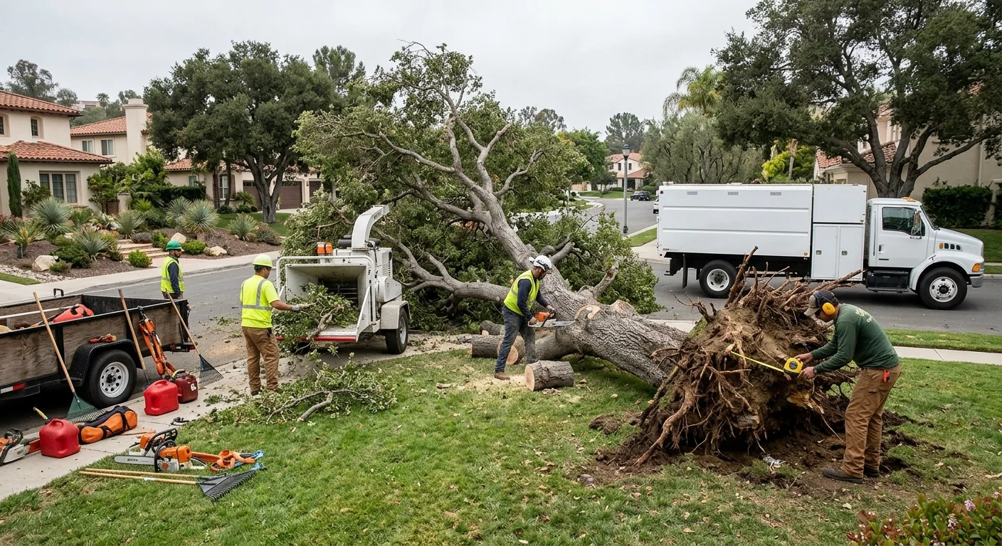 Uprooted Oak Removal on Residential Lot