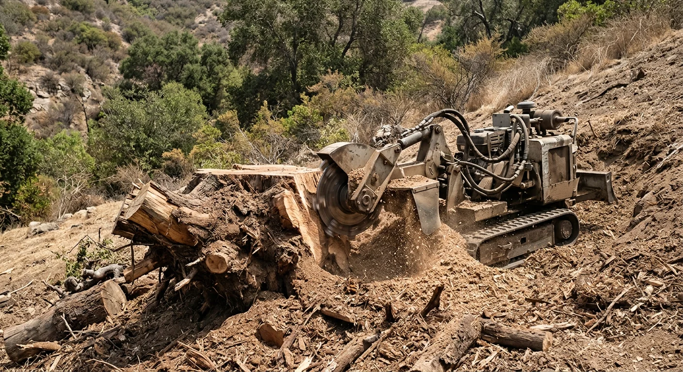 Hillside Lot Root Collar Grinding