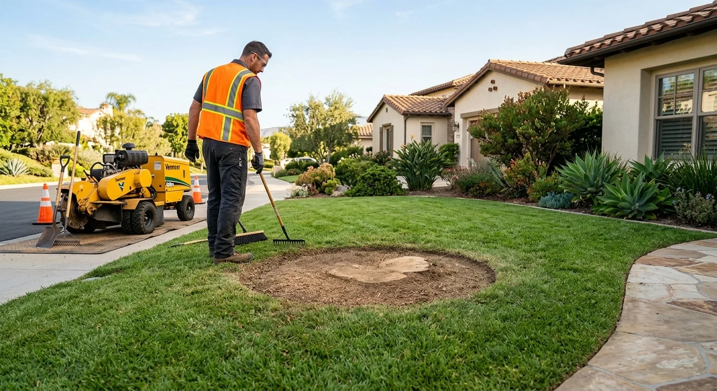Front Yard Decorative Stump Leveling