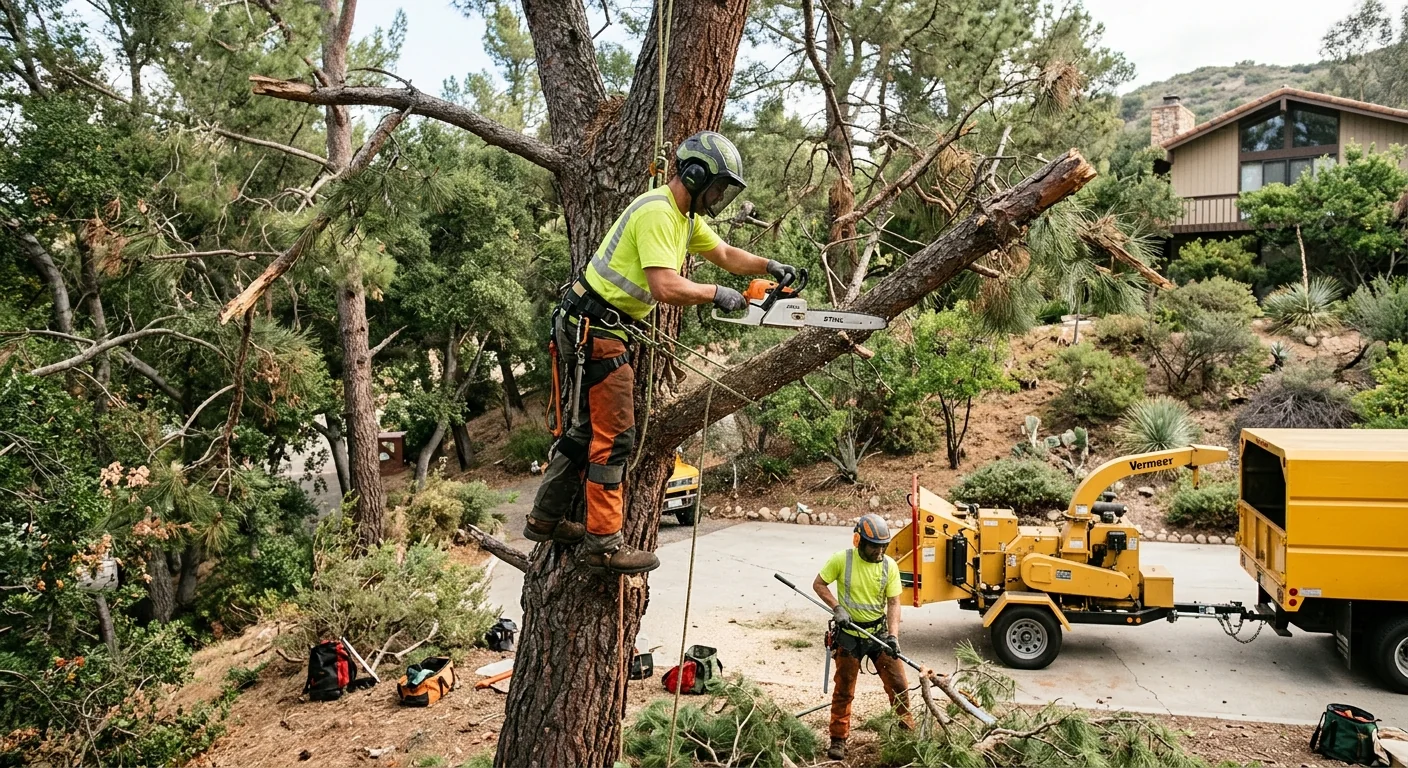 Deadwood Removal on Storm-Damaged Pines