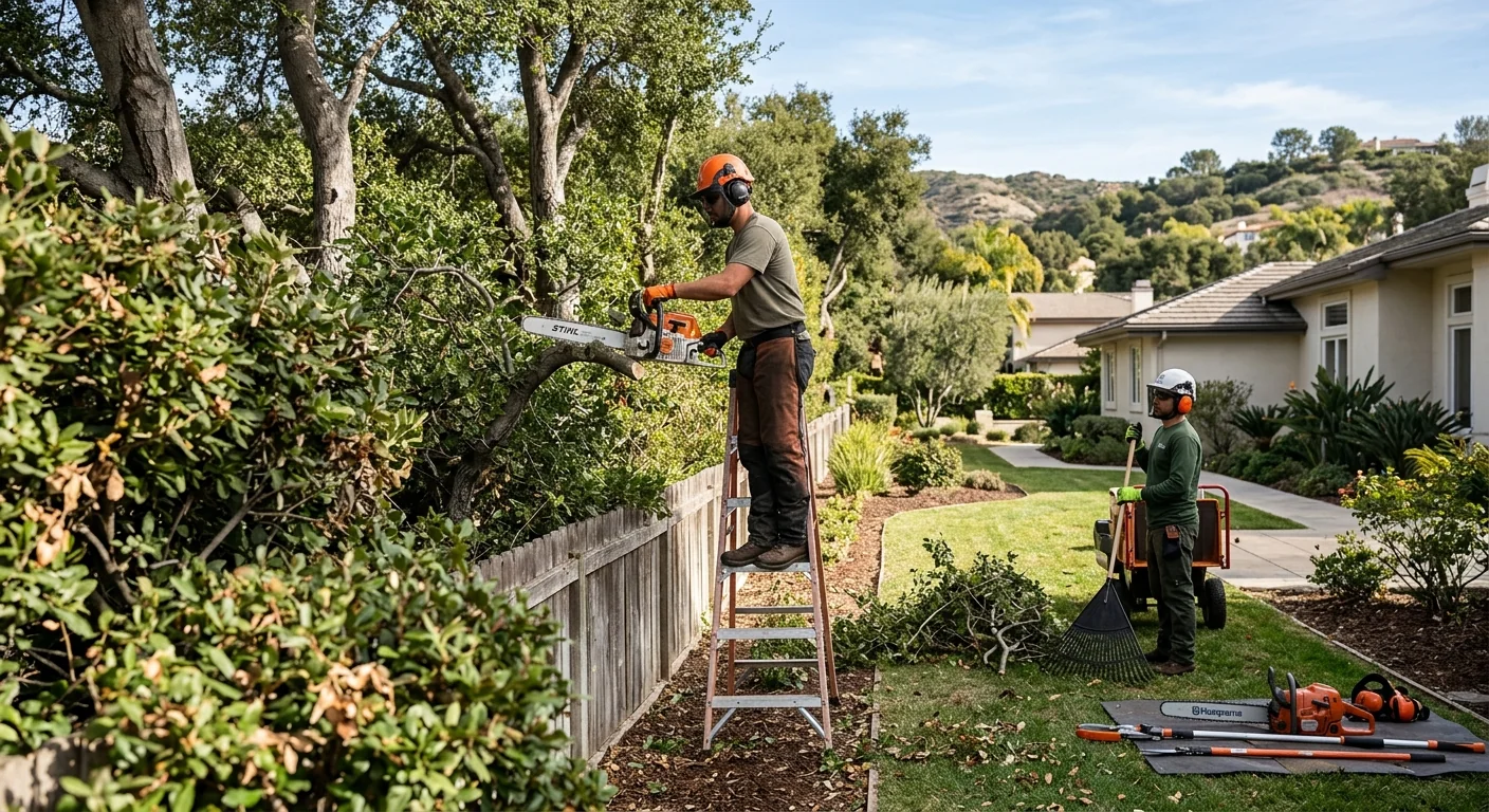 Directional Pruning Along an Estate Property Line