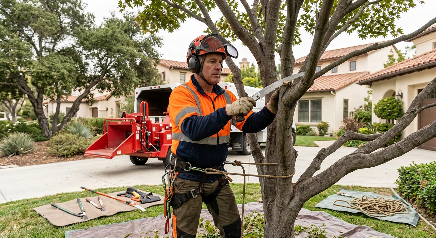 Ornamental Tree Shaping in a Front Yard