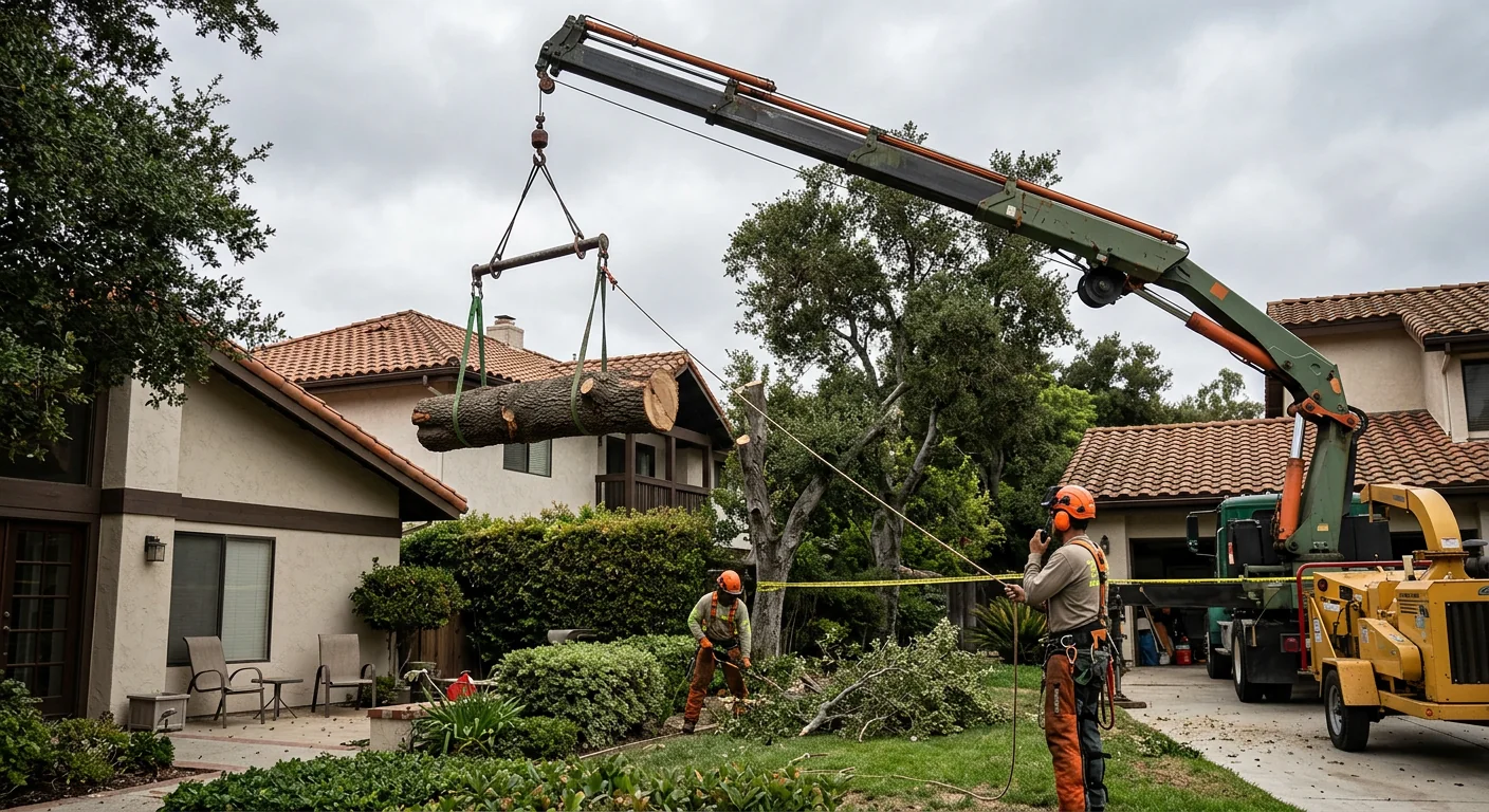 Multi-Trunk Removal With Crane Support